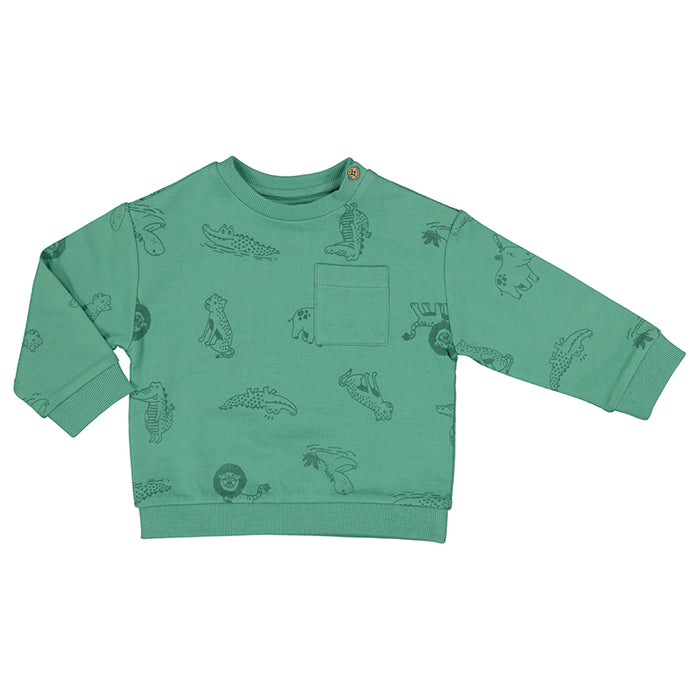 Eucalyptus Green Safari Buddies Crewneck Pullover