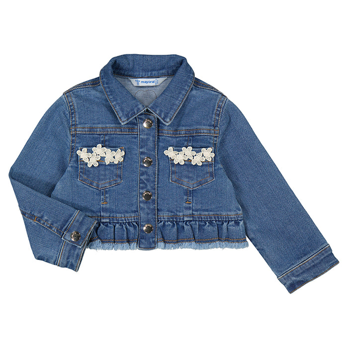 Girls Ruffled Jean Jacket