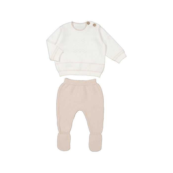 2pc Cream and Natural Stone Knit Set