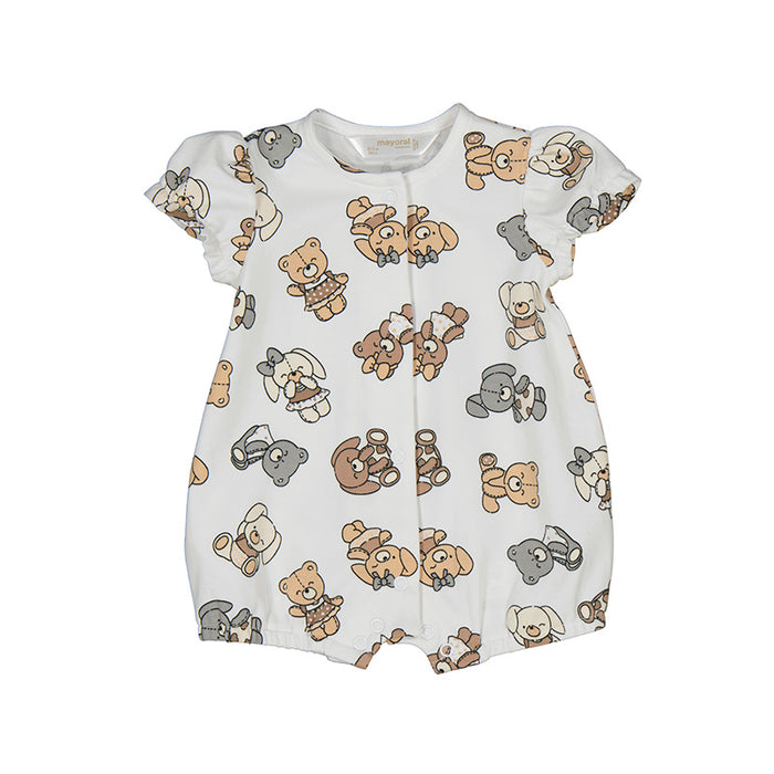 Baby Girl Shorty Bears Romper