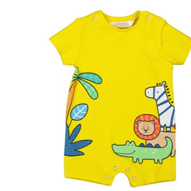 Sunny Yellow Safari Pals Short Romper