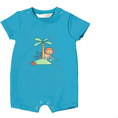 Aqua Blue Safari Pals Short Romper