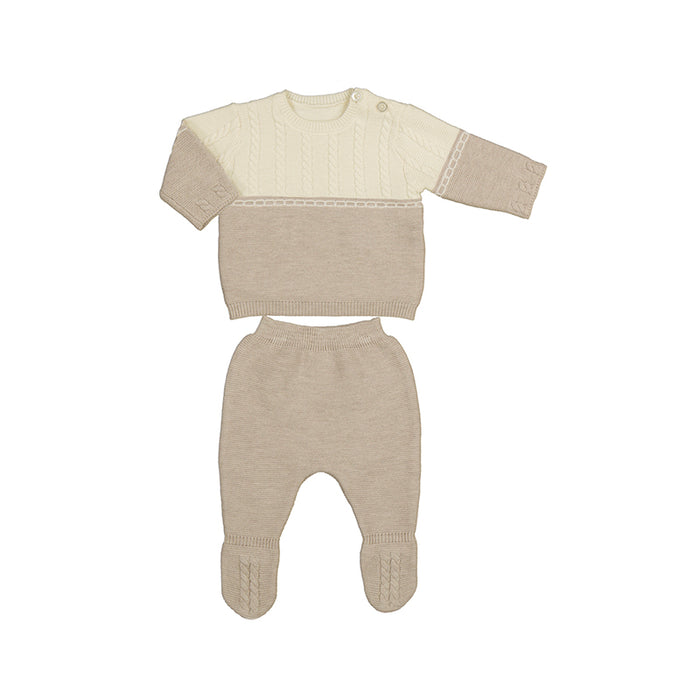 Mayoral Natural & Taupe 2-Piece TMH Outfit