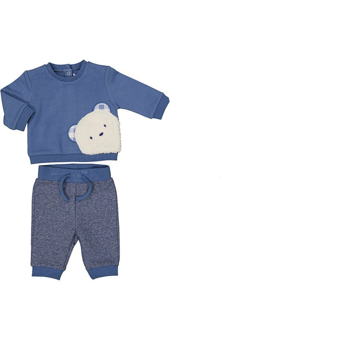 Mayoral Slate Blue Teddy Bear 2-piece Outfit