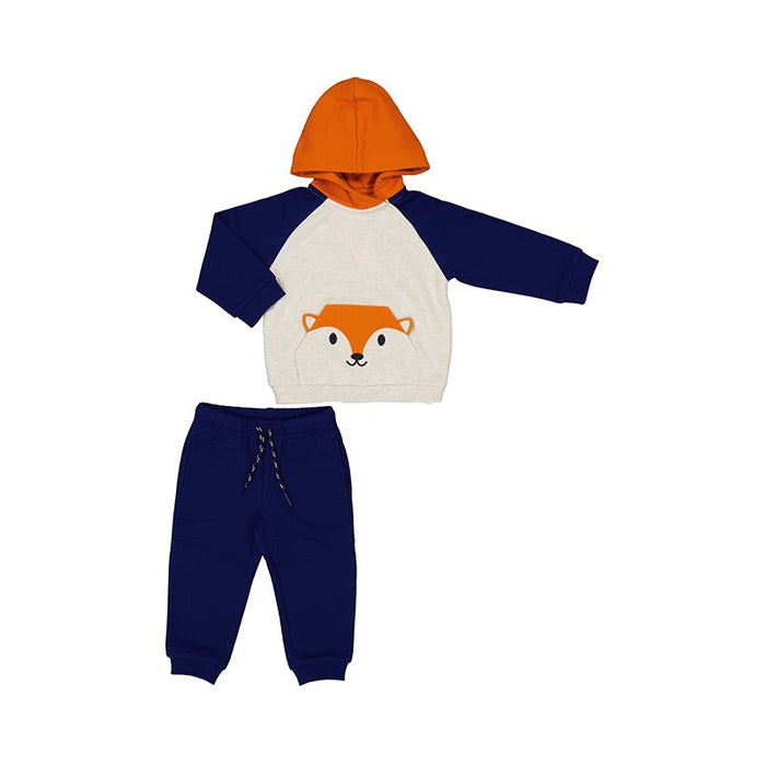 Orange Fox Hoodie & Matching Navy Fox Joggers Set