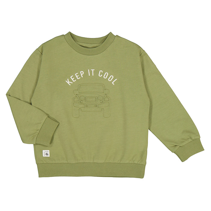 Iguana Green “Keep It Cool” Embossed Jeep Crewneck Pullover