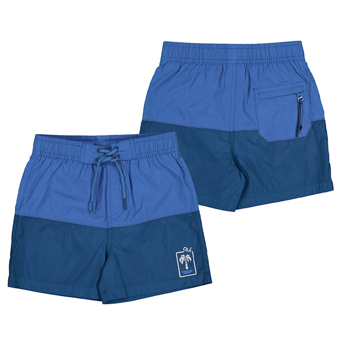 Mayoral Colorblock Swim Trunks Riviera/ Navy Blue