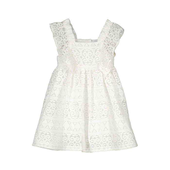 Lovely Cream Lace Eyelet Ruffled Sundress