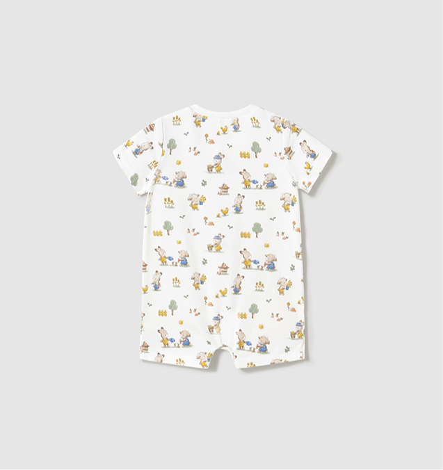 Mayoral Bunny Gardening Romper - Short Sleeve