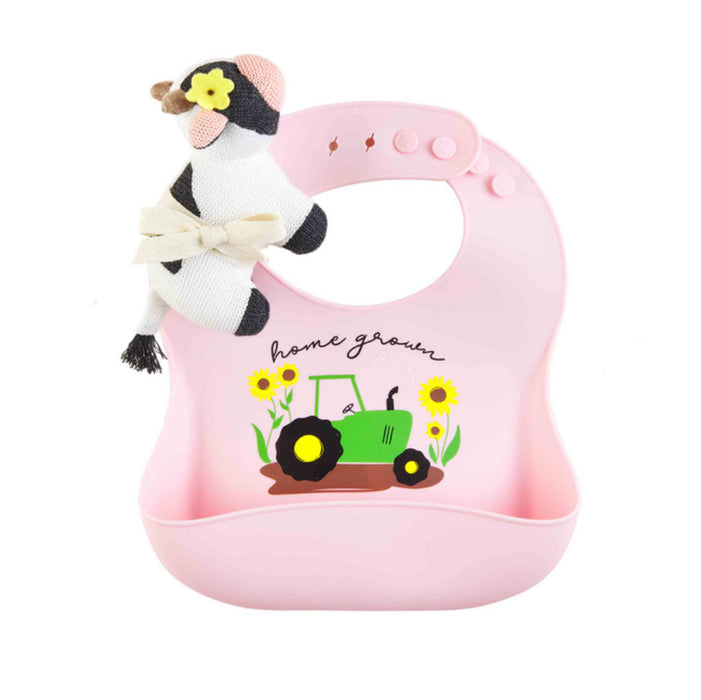 Moo Cow Bib & Rattle Set