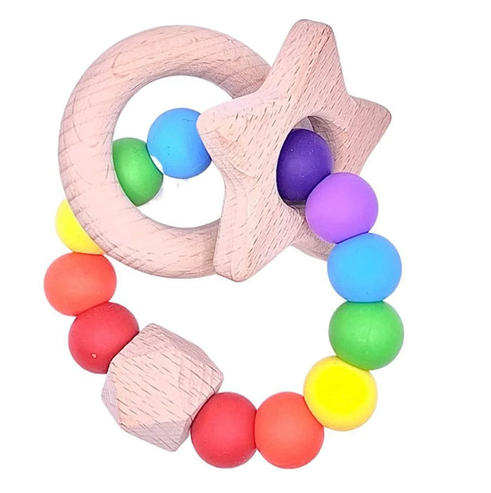 Silicone & Wood Teething Ring