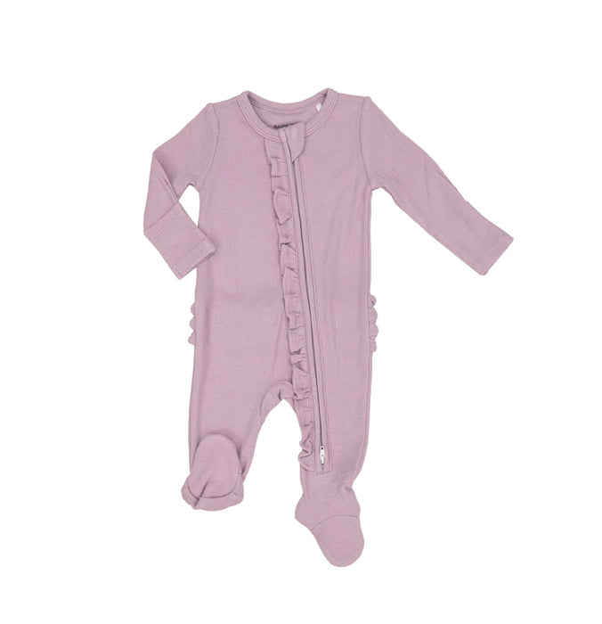 Angel Dear Dusty Lavendar Ruffle 2-Way Zipper Footie