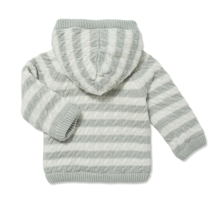 Angel Dear Infants’ Sherpa Zip Hoodie- Grey