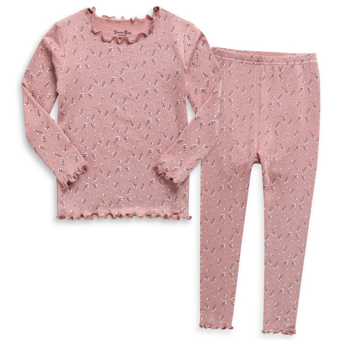 Rosie Wind-Flower Shirred Long Sleeve Pajamas