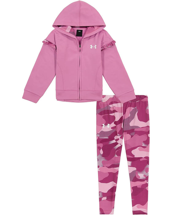 Under Armour Island Orchid Neo Camo Ruffled Zip Up Hoodie & Leggings Set