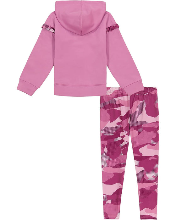 Under Armour Island Orchid Neo Camo Ruffled Zip Up Hoodie & Leggings Set