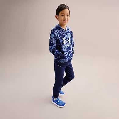 Under Armour Logo Neo Camo Pullover Hoodie and Joggers Set in Cosmic Blue