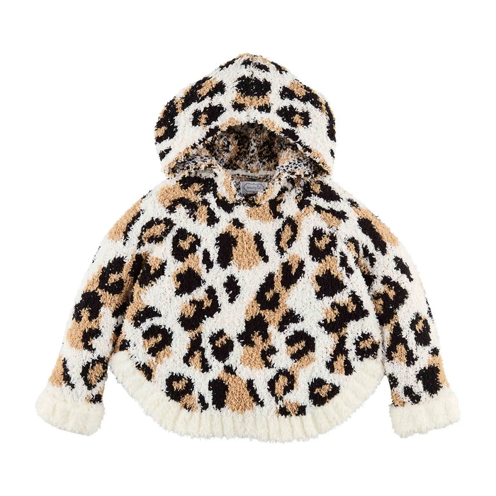 Girls’ Chenille Leopard Poncho