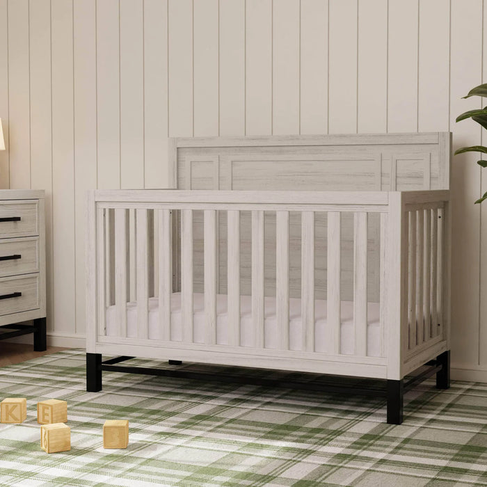 Monogram Newbern 4-in-1 Convertible Crib - White Driftwood