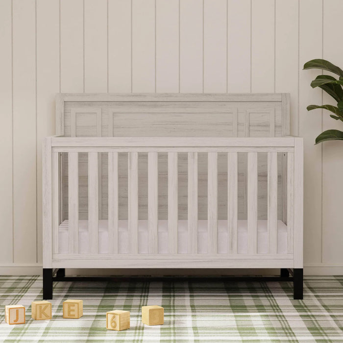 Monogram Newbern 4-in-1 Convertible Crib - White Driftwood