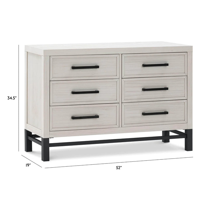 Monogram Newbern 6-Drawer Assembled Dresser- White Driftwood