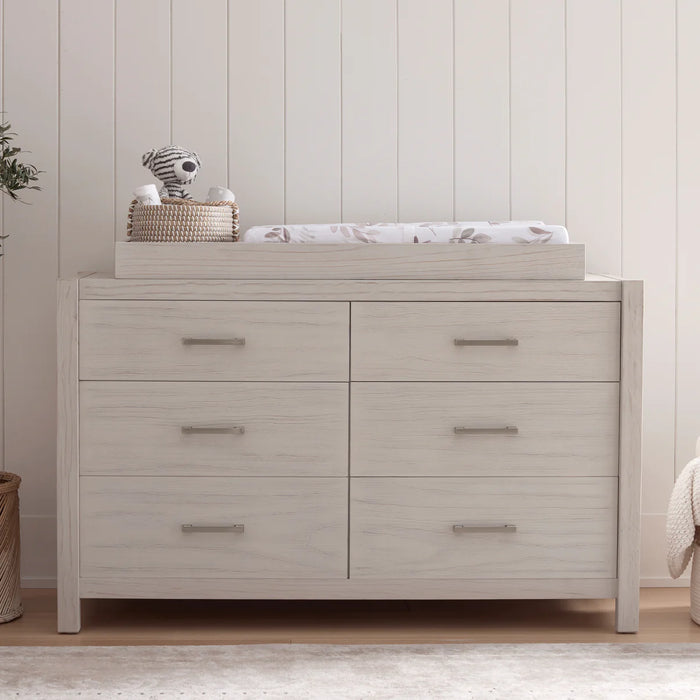 Monogram Hemsted 6-Drawer Assembled Dresser- White Driftwood