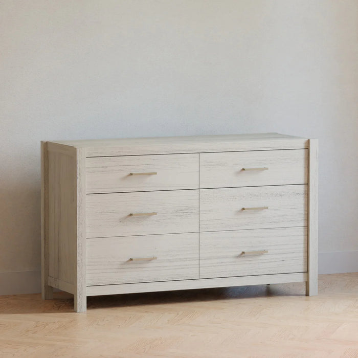 Monogram Hemsted 6-Drawer Assembled Dresser- White Driftwood