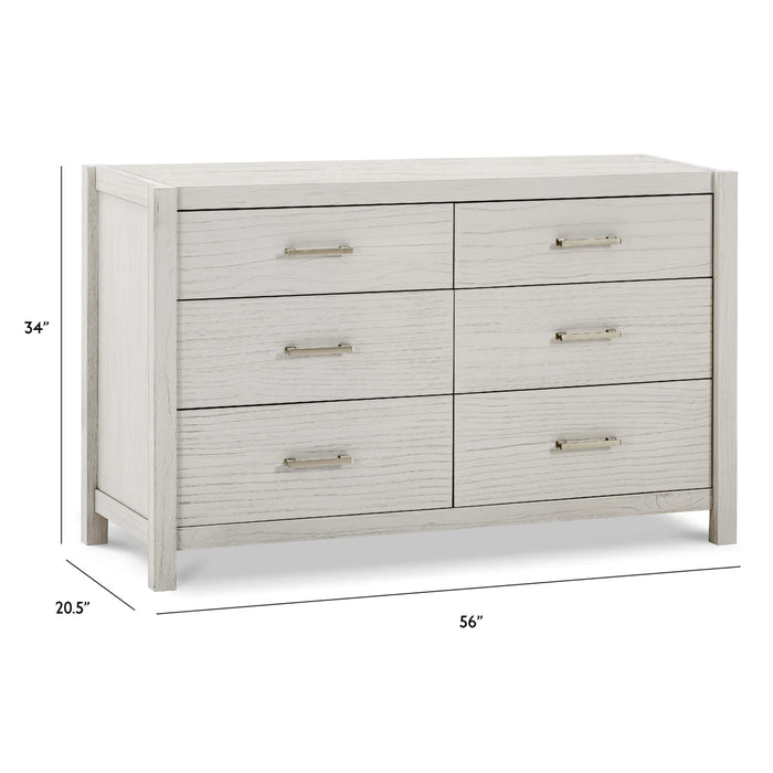 Monogram Hemsted 6-Drawer Assembled Dresser- White Driftwood