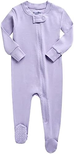 Lilac Long Sleeved Zippered Footie Romper