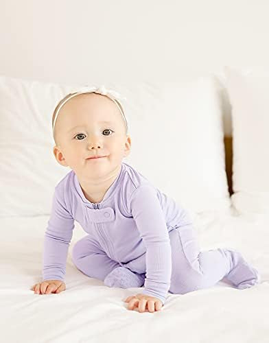 Lilac Long Sleeved Zippered Footie Romper