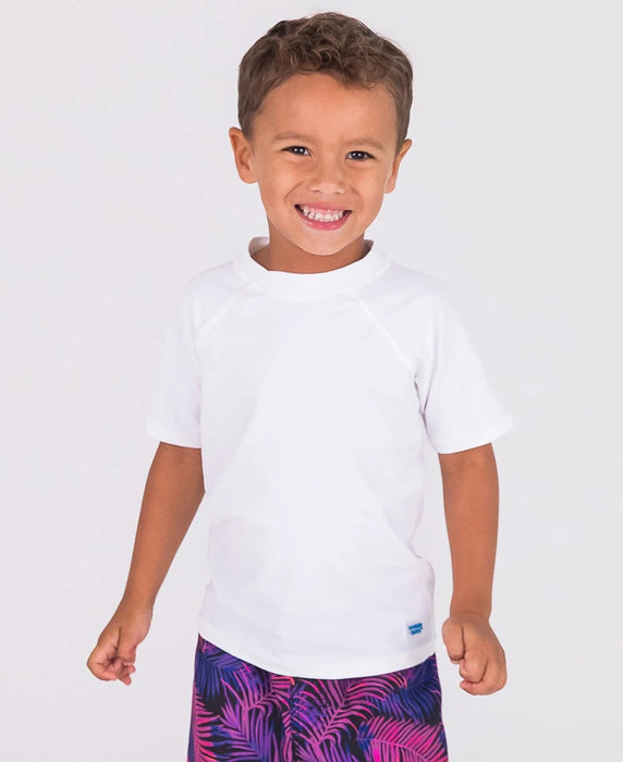 Ruggedbutts White Short-Sleeved Rash-guard UPF 50+