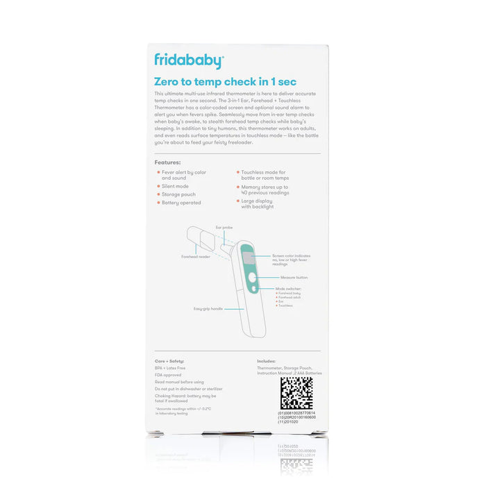 FridaBaby 3 in 1 Ear, Forehead + Touchless Infrared Thermometer