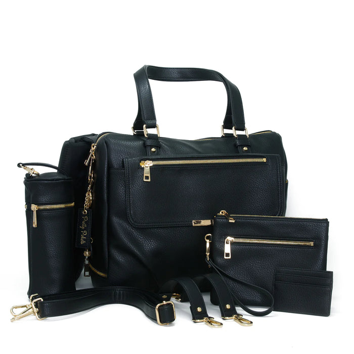 Pretty Pockets Diaper Bag Tote Bundle - Black