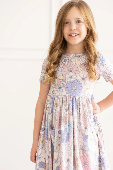 Mila & Rose Sweet Escape Floral Short Sleeve Pocket Twirl Dress