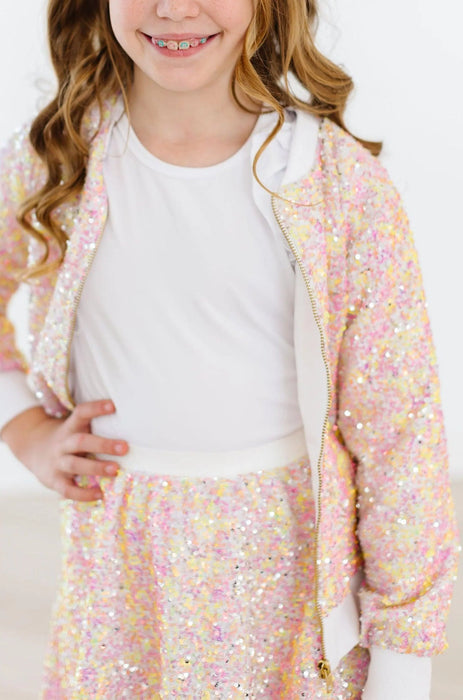 Mila & Rose Spring Rainbow Sequin Jacket