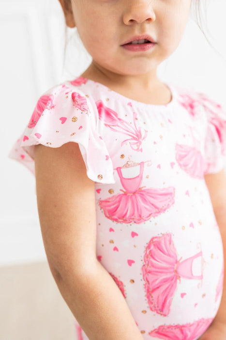 Mila & Rose Pirouette Flutter Short Sleeved Leotard