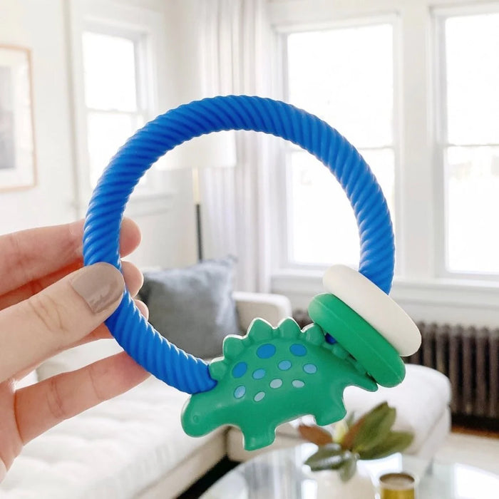 Itzy Ritzy Rattle Silicone Teether, Dino