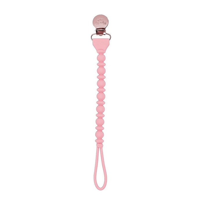 Itzy Ritzy Sweetie Strap Silicone One-Piece Pacifier Clip- Pink Beaded