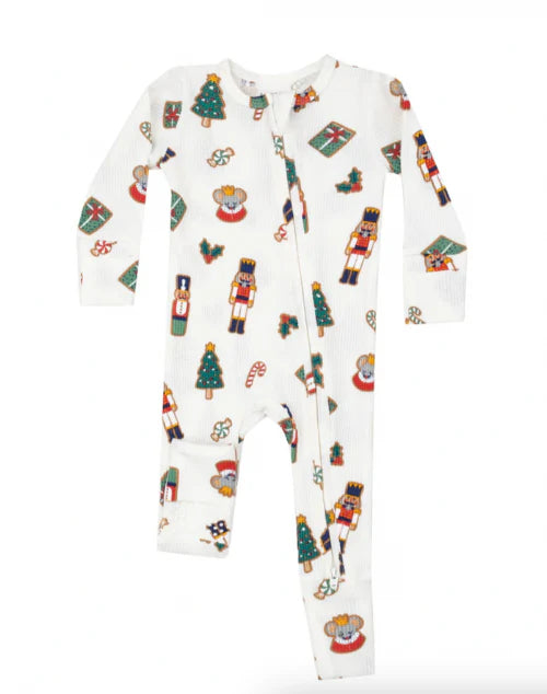 Angel Dear Nutcracker Christmas Cookies 2-way Zipper Romper