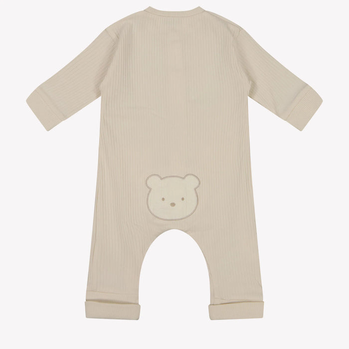 Beige Bear Romper - Long Sleeve