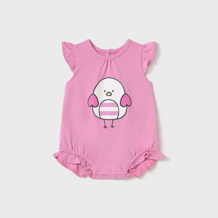 Mayoral Baby Girls Shorty Pink Chick Romper