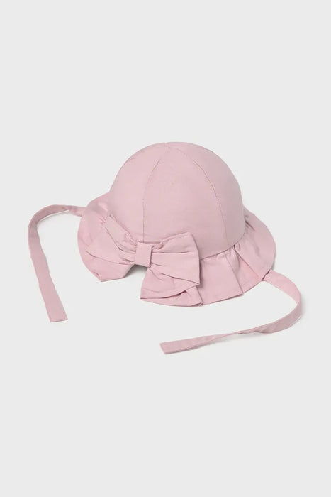 Mayoral Cotton-Twill Ruffled Sun-Hat with Chin Strap