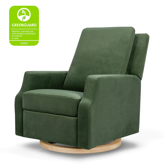 Namesake Crewe Recliner and Swivel Glider in Forest Green Velvet