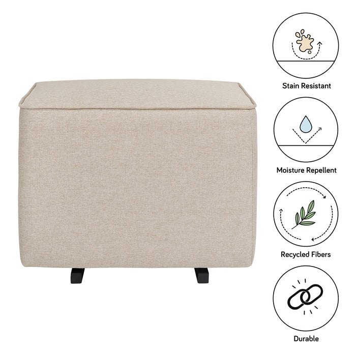 Babyletto Kiwi Gliding Ottoman in Eco-Performance Fabric | Water Repellent & Stain Resistant