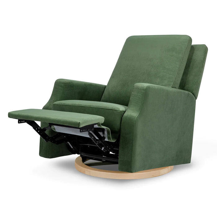 Namesake Crewe Recliner and Swivel Glider in Forest Green Velvet