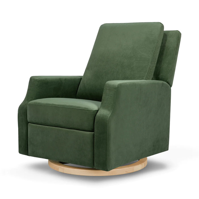 Namesake Crewe Recliner and Swivel Glider in Forest Green Velvet