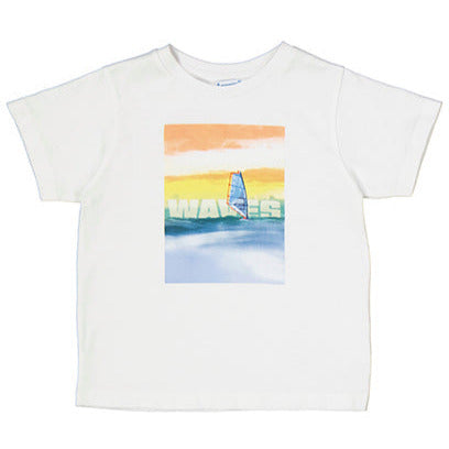 Boys White Sunset Wave Tee