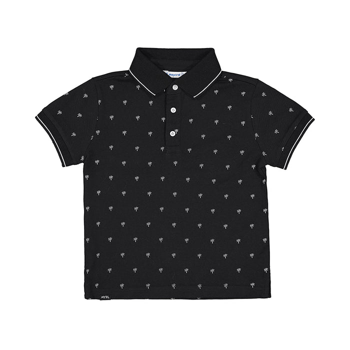 Boys Mayoral Black & White Palms Polo