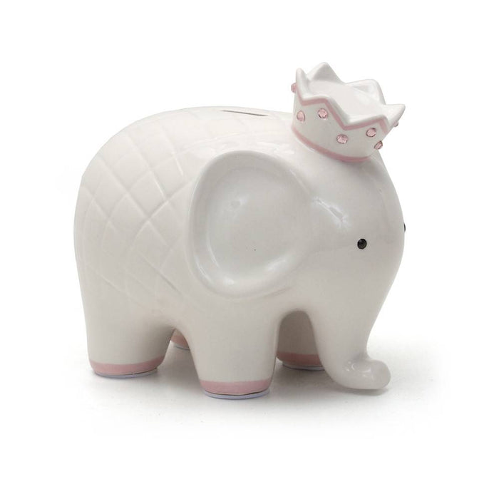 Coco Elephant Bank - White and Pink