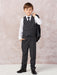 Stylish slim fit 5 piece suit with vest perfect for special occasions such as first holy communion, weddings 